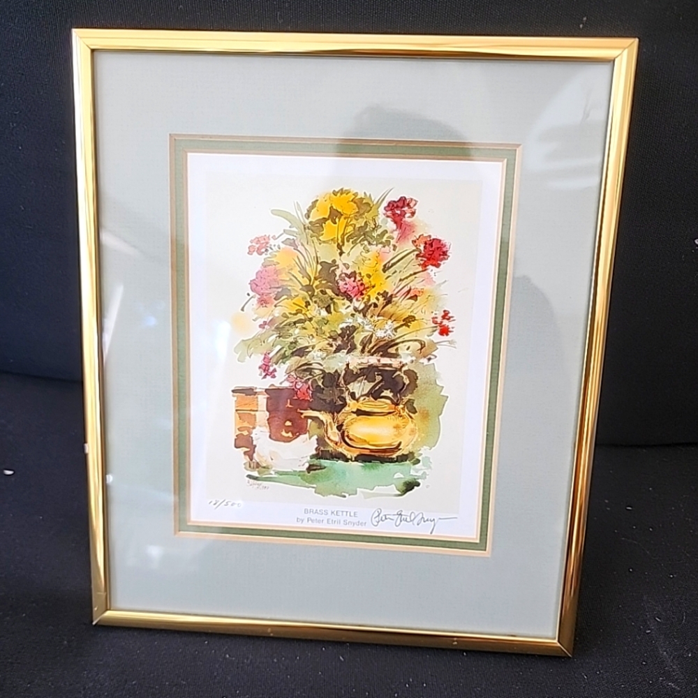 PETER ETRIL SNYDER Print BRASS KETTLE Limited Ed 18/500 Framed Signed 1987